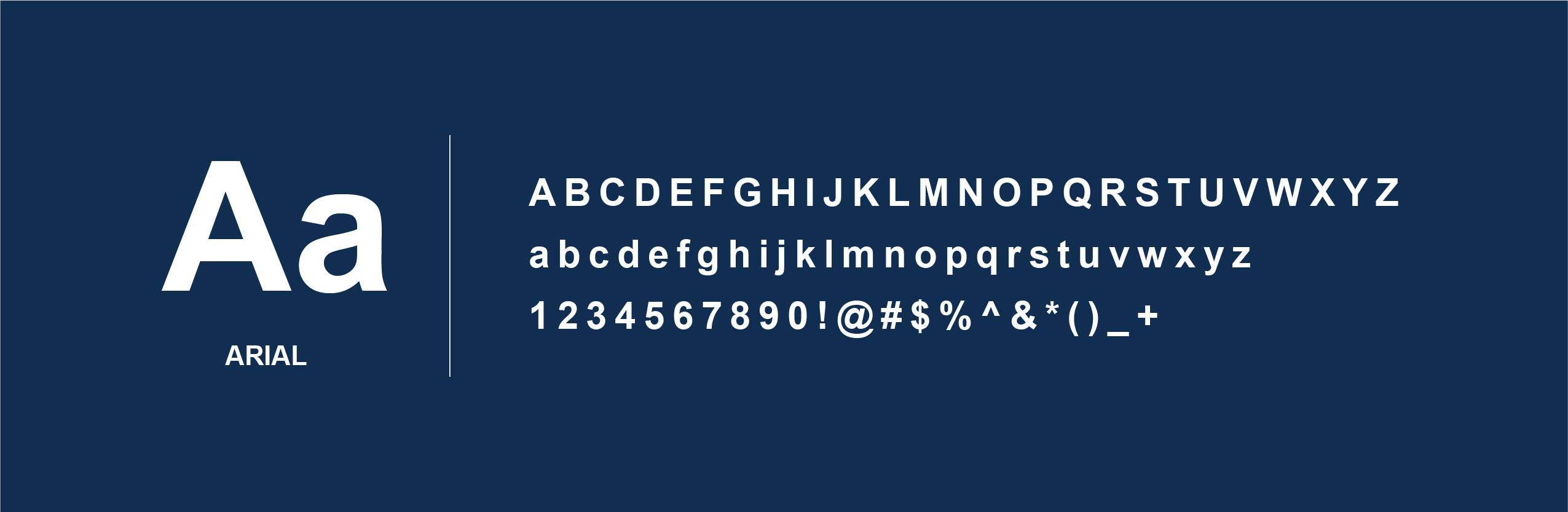 Visual example of Arial font