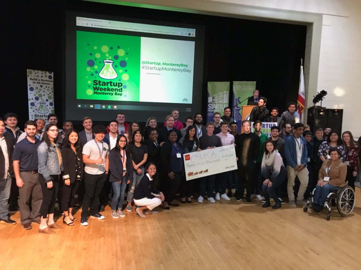 Group photo of Startup Weekend participants.