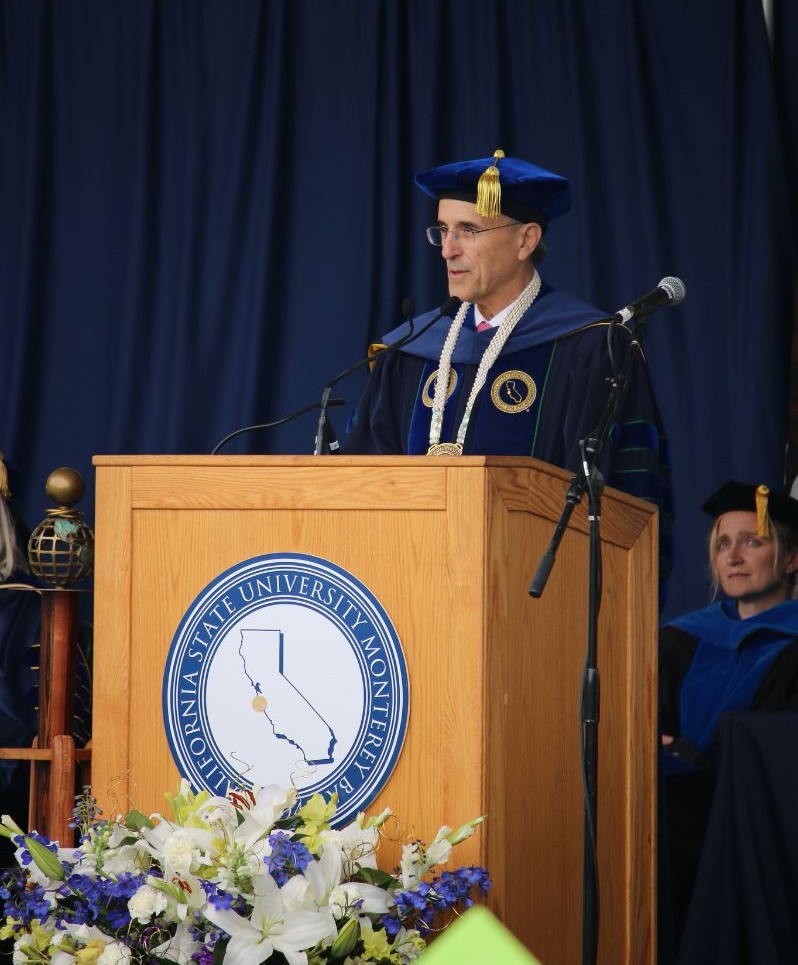 CSUMB President Eduardo M. Ochoa addresses the class of 2018.