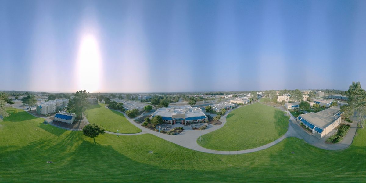 Aerial view of CSUMB's quad