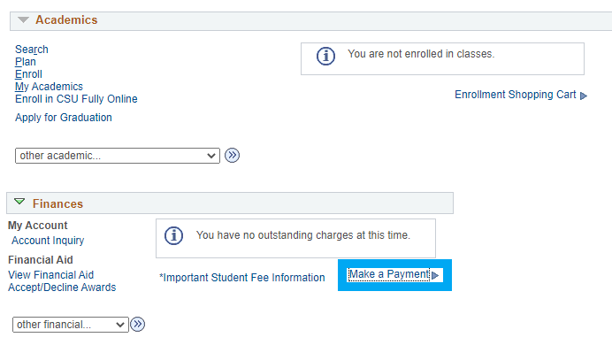 OASIS Navigation to make an EC payment.