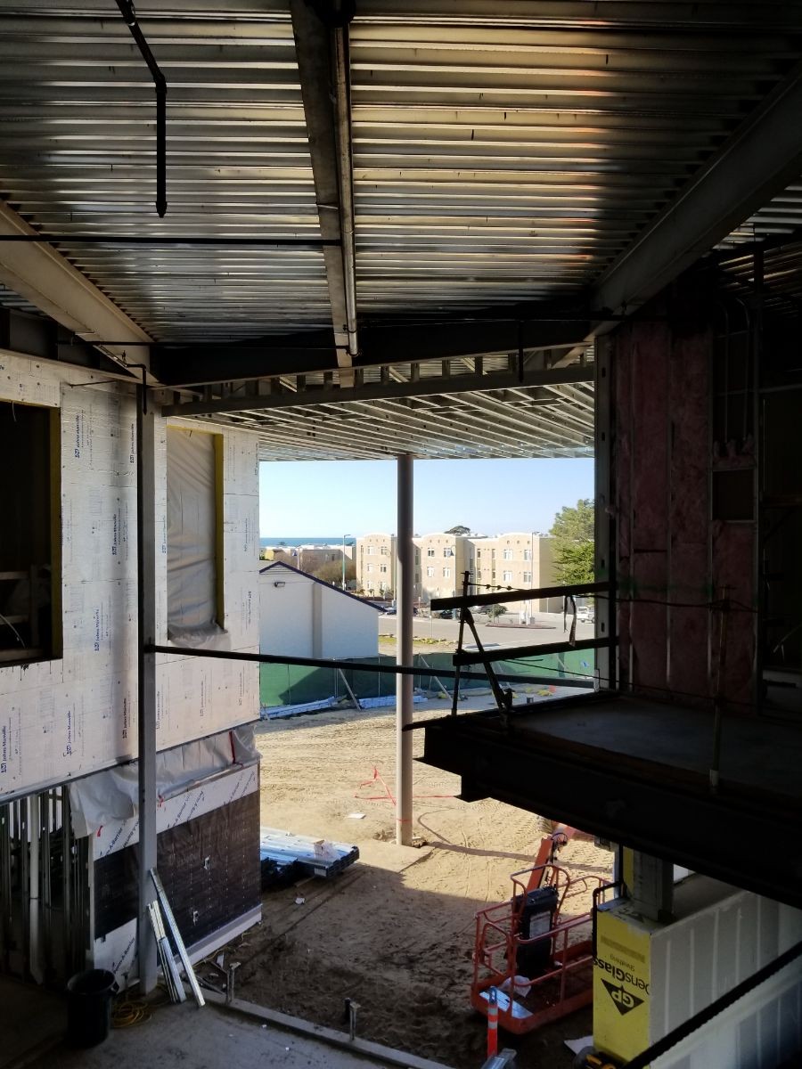 View from 2nd floor seating area in AIII overlooking the lobby and main entrance