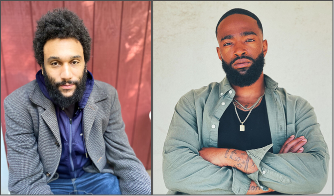 photo of San Francisco poet laureate Tongo Eisen-Martin and Monterey County poet laureate Daniel Summerhill