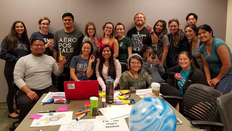 Students attending a Psych Society workshop at CSUMB.