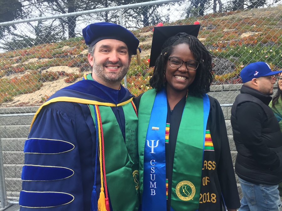 Faculty and Student at Commencement