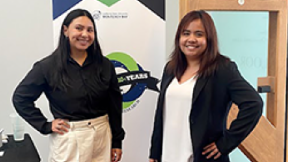 UROC Business Scholars Berenice Lemus and Angelica May Amita