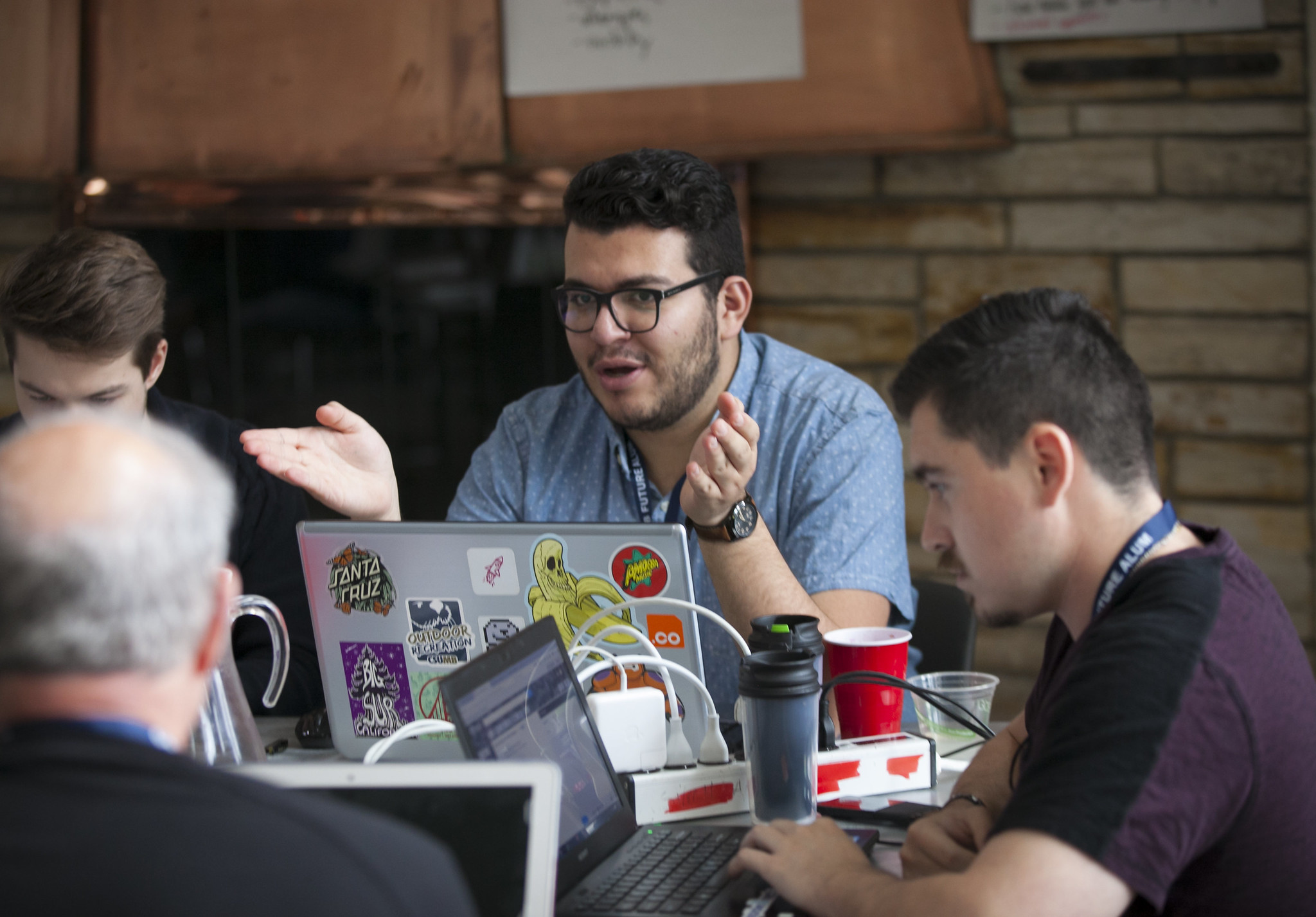 Students talking in a group