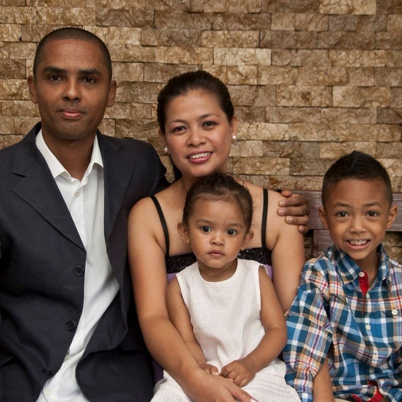 African American family with two children.