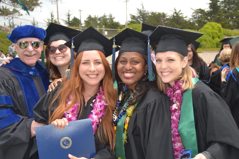 group of CHHS graduates at commencement ceremony