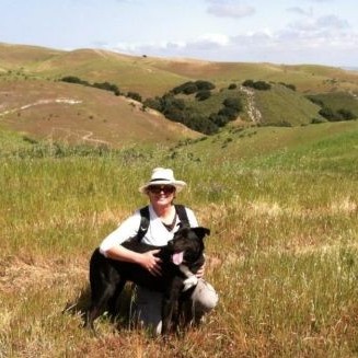 Arlene Haffa and her dog on a hike