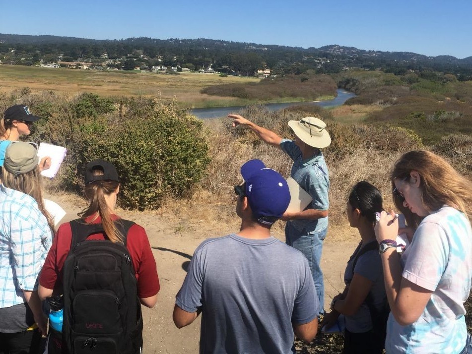 Students on an outdoor field trip