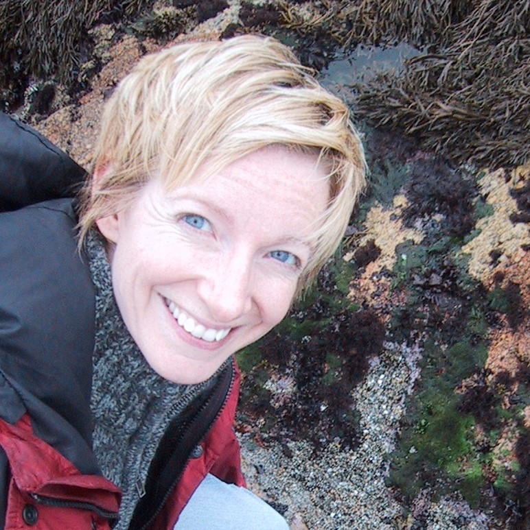 Image of Liz Alter above a tidepool