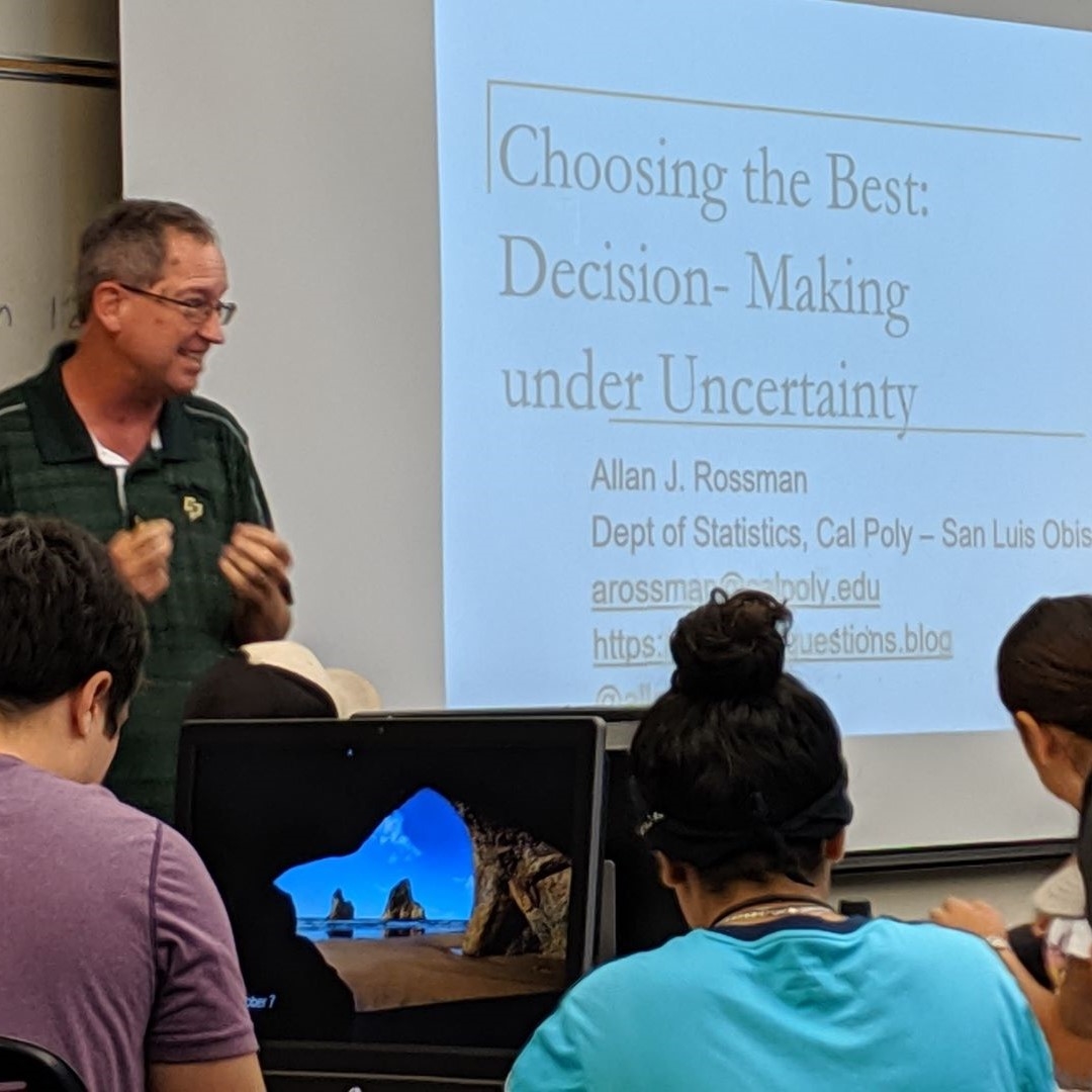 Allan Rossman speaking at a Colloquium