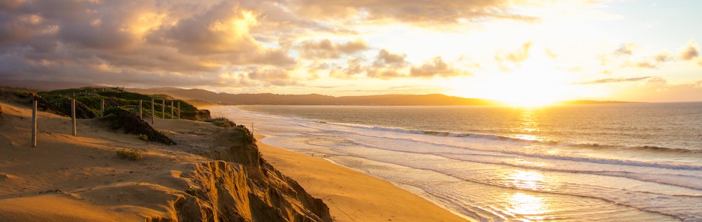 The sun setting over the Monterey Bay