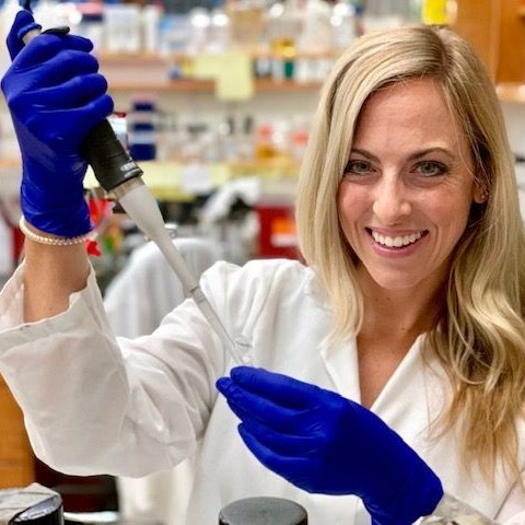 Student using a pipette