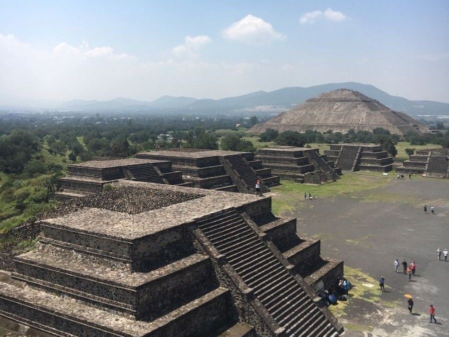 Celina sitting on top of the piramide de sol