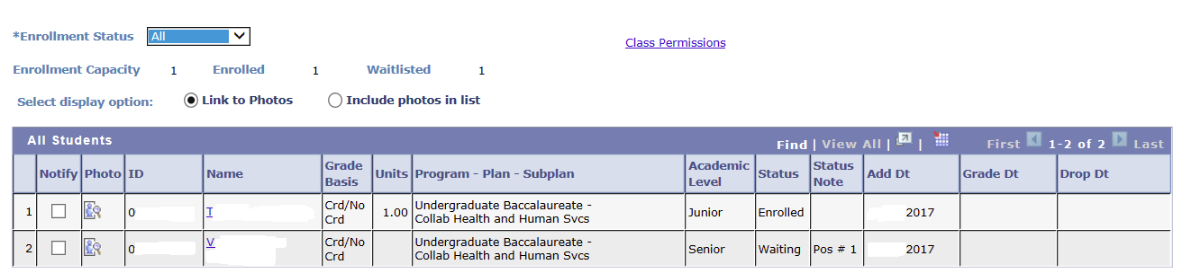 Enrollment status