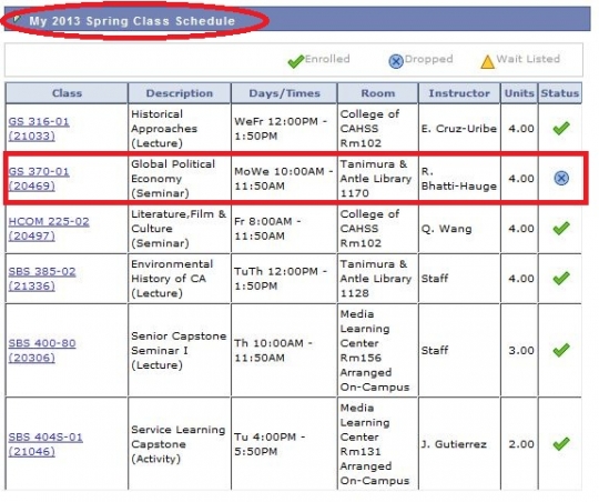 Step 8 Class Schedule