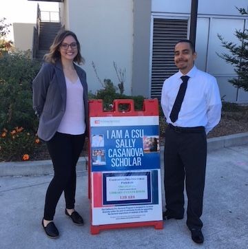 Jordin Simmons and Jorge Cabrera posing as Sally Casanova Scholars