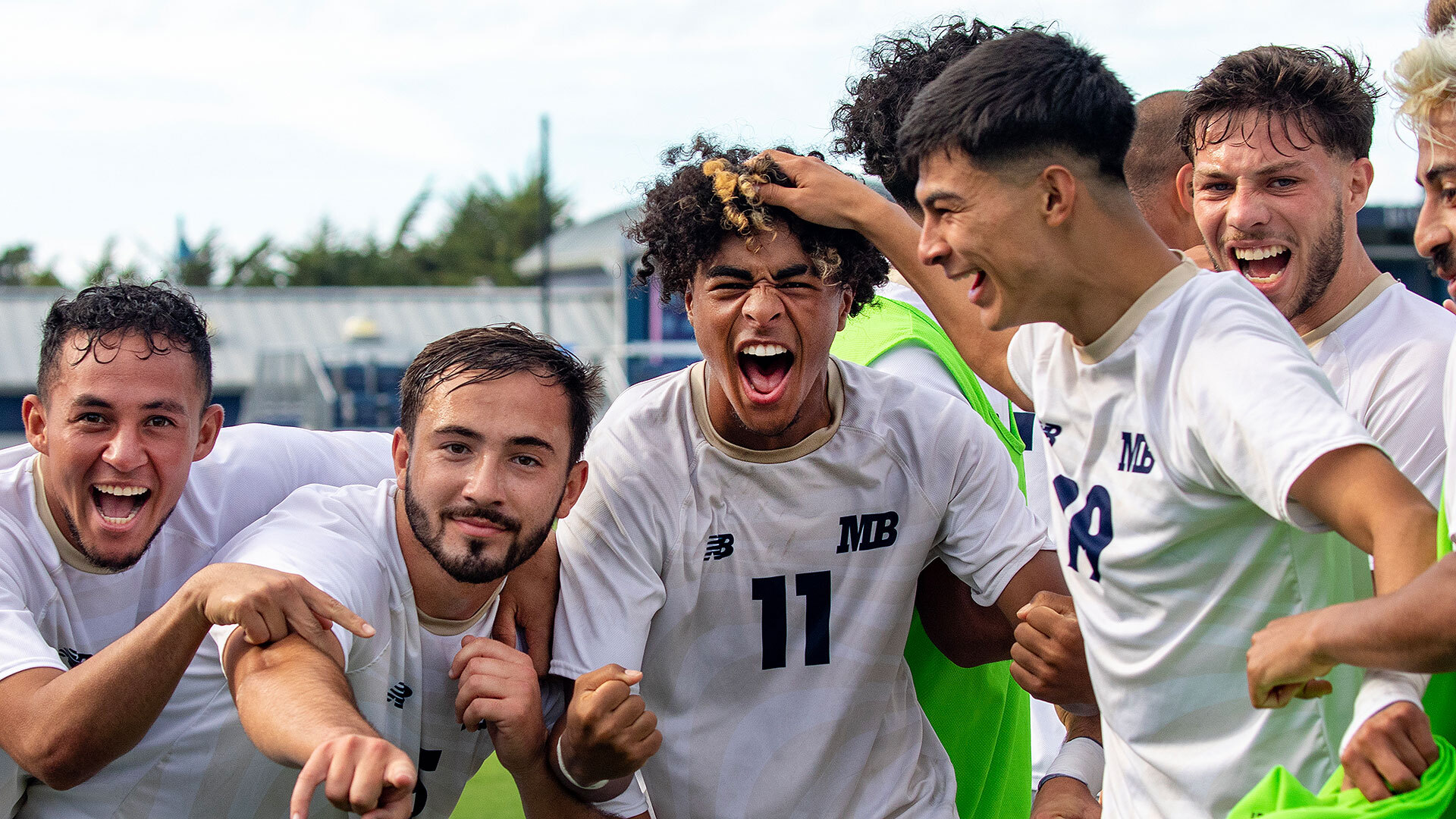 Men's Soccer Celebrating