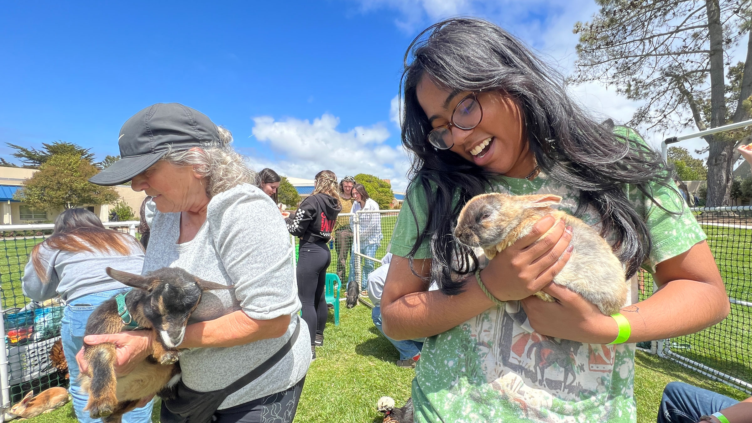 Varsha Punati, petting zoo, finals week