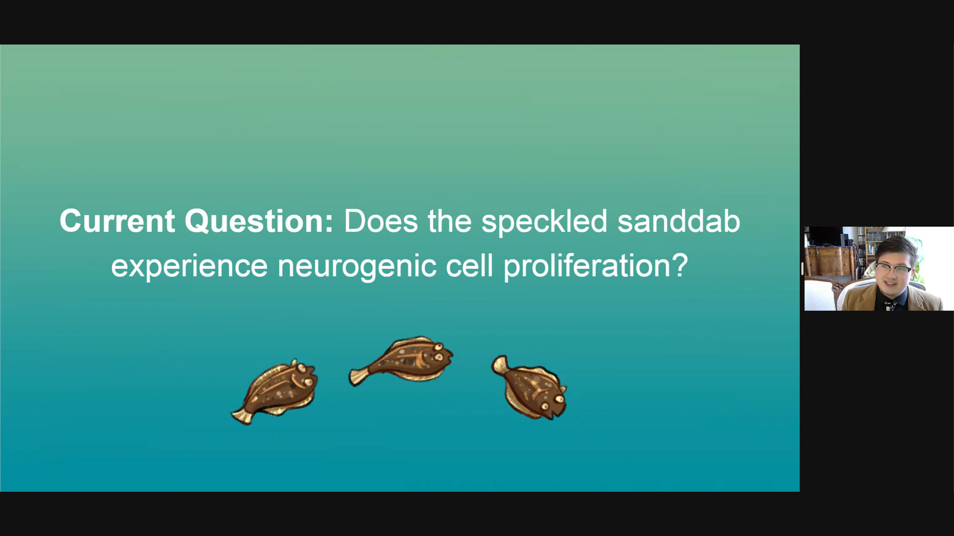 Screenshot: Spencer winter presenting on the sanddab via Zoom