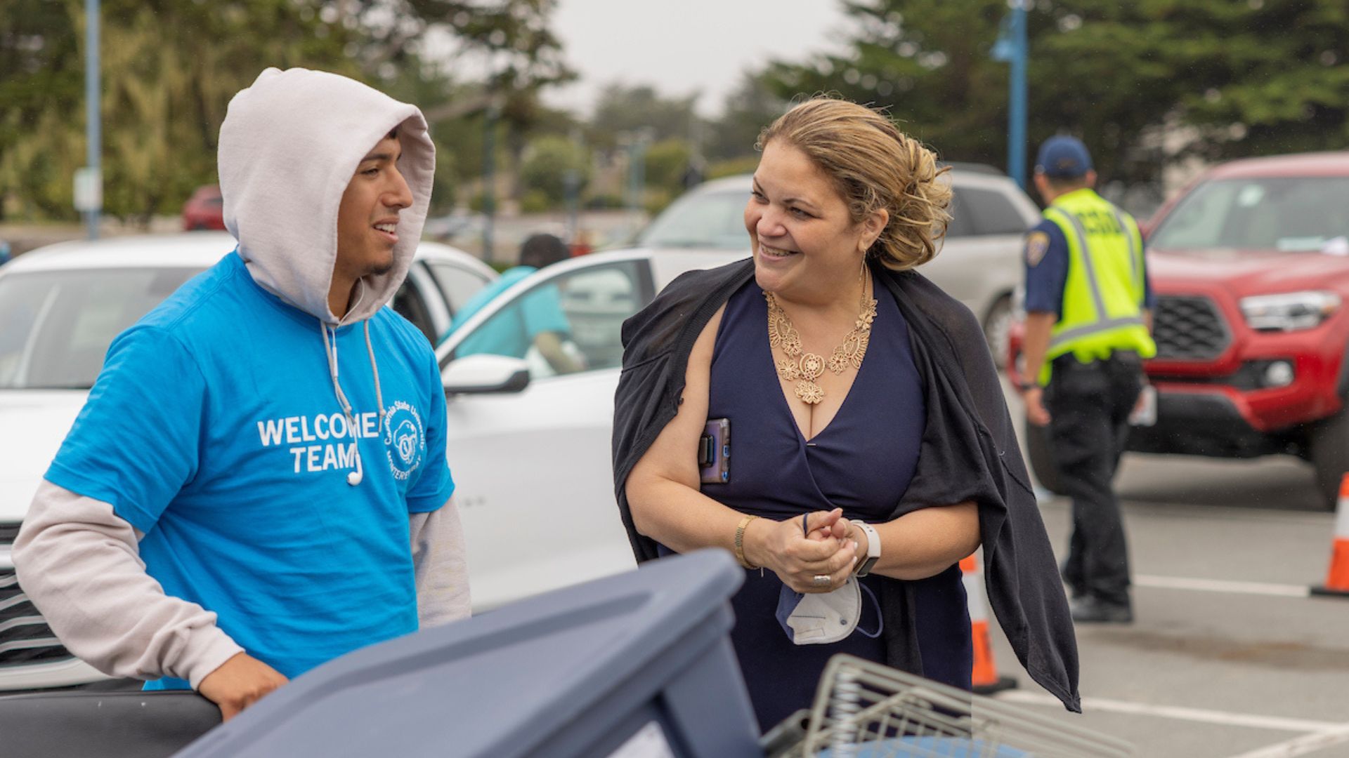 Student with President Vanya Quiñones